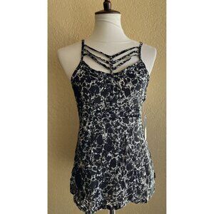 RVCA Women's Cut out Net Younger Days Strappy Tank Top Size Small